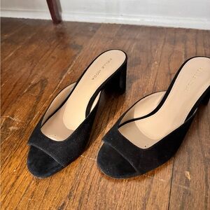 Pelle Moda Black Open-Toe Heels